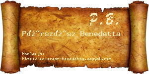 Pórszász Benedetta névjegykártya